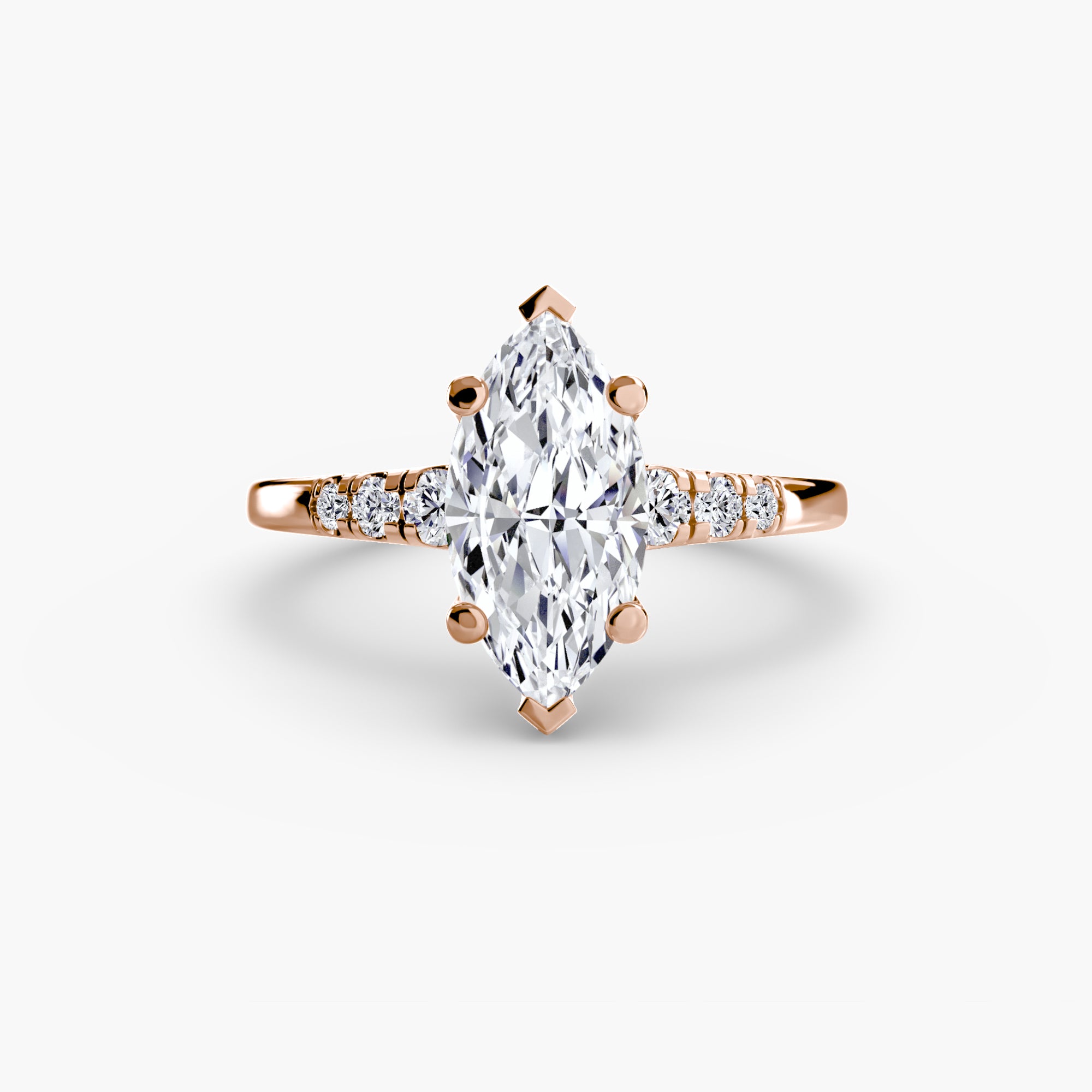Marquise cut diamond ring in rose gold - AtelierRings by SKH