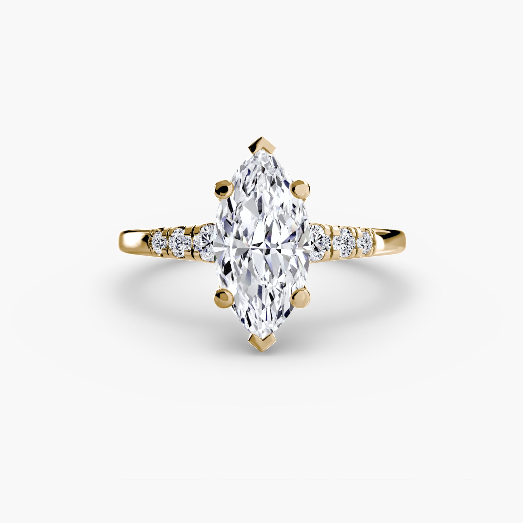 Marquise cut diamond ring in yellow gold - AtelierRings by SKH