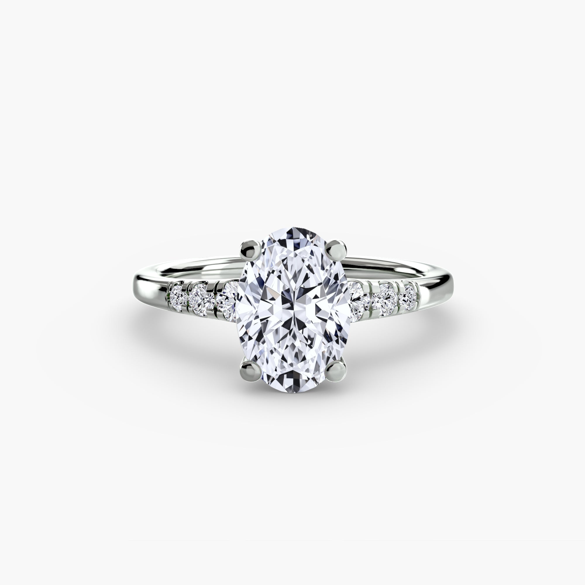 Oval cut diamond ring in white gold or platinum - AtelierRings by SKH