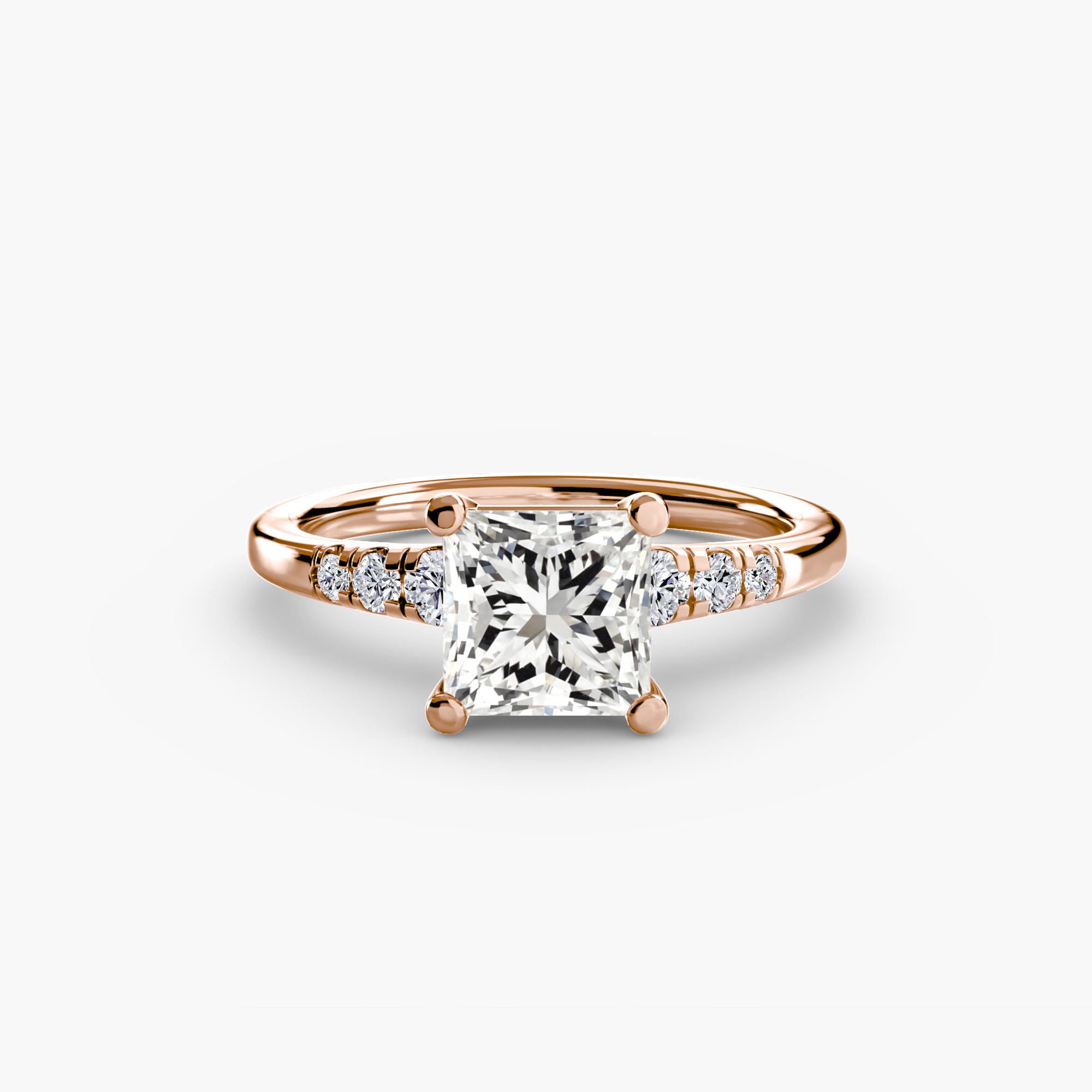 Princess cut diamond ring in rose gold - AtelierRings by SKH