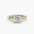 Princess cut diamond ring in yellow gold - AtelierRings by SKH