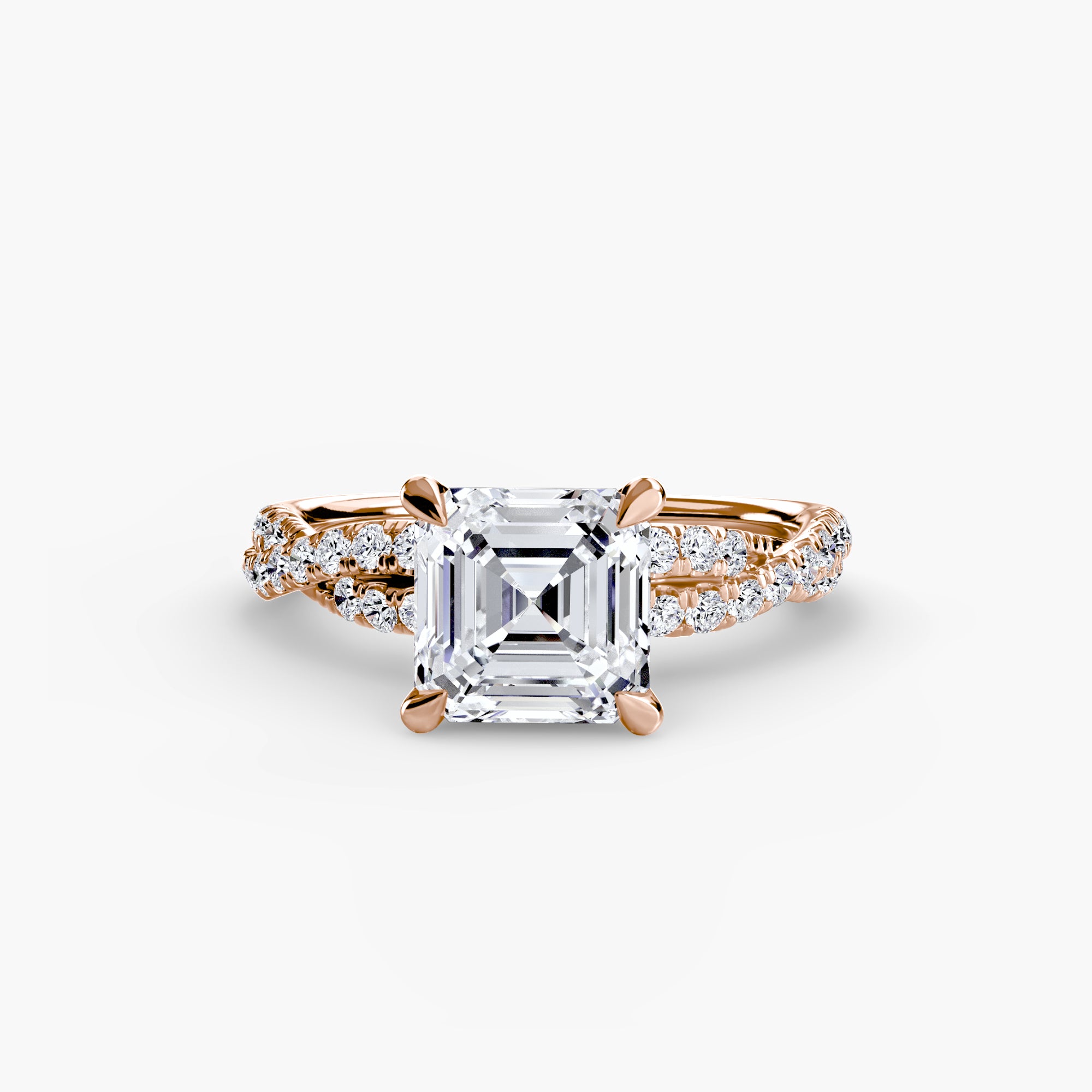 Asscher cut diamond ring in white gold or platinum - AtelierRings by SKH