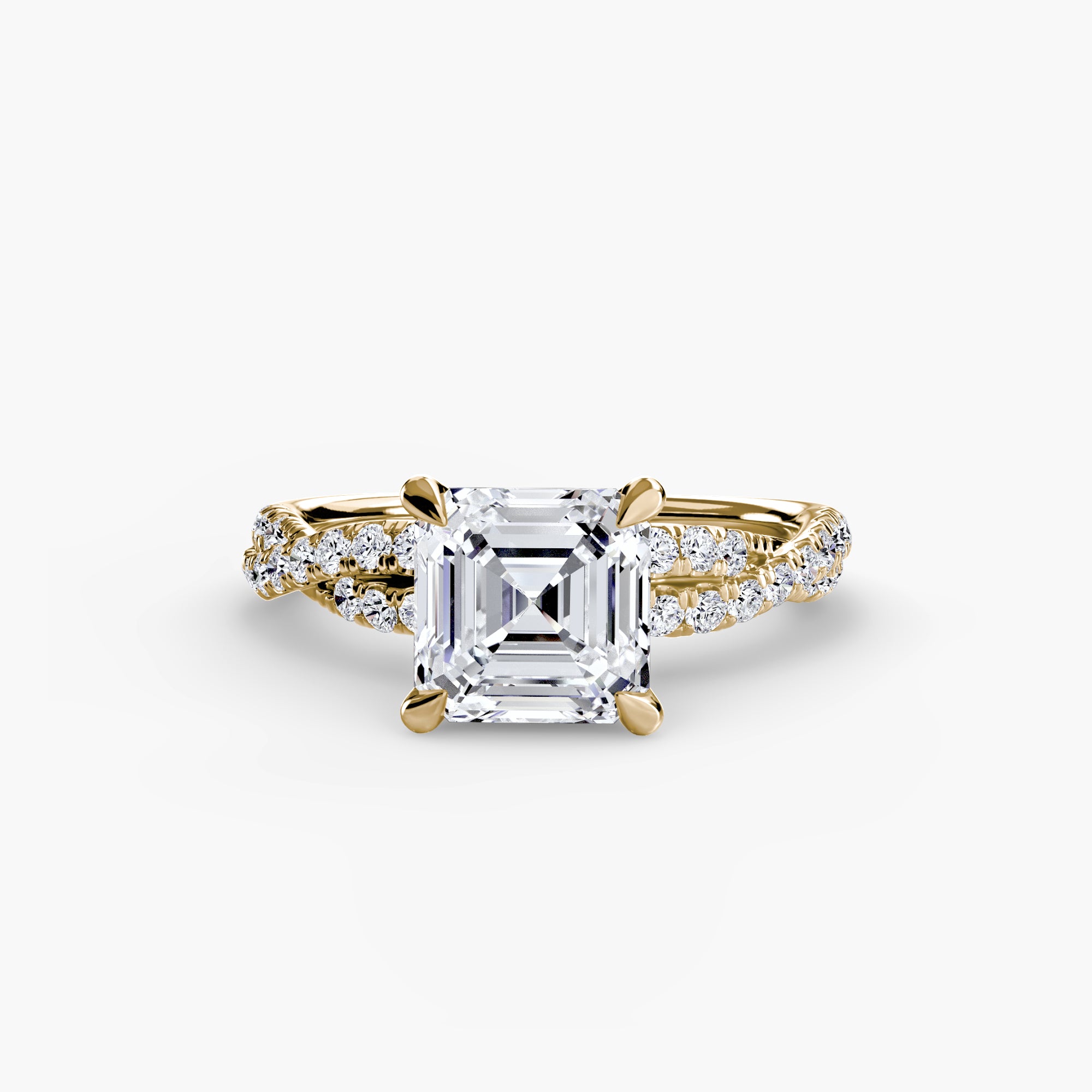 Asscher cut diamond ring in yellow gold - AtelierRings by SKH