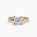 Asscher cut diamond ring in yellow gold - AtelierRings by SKH