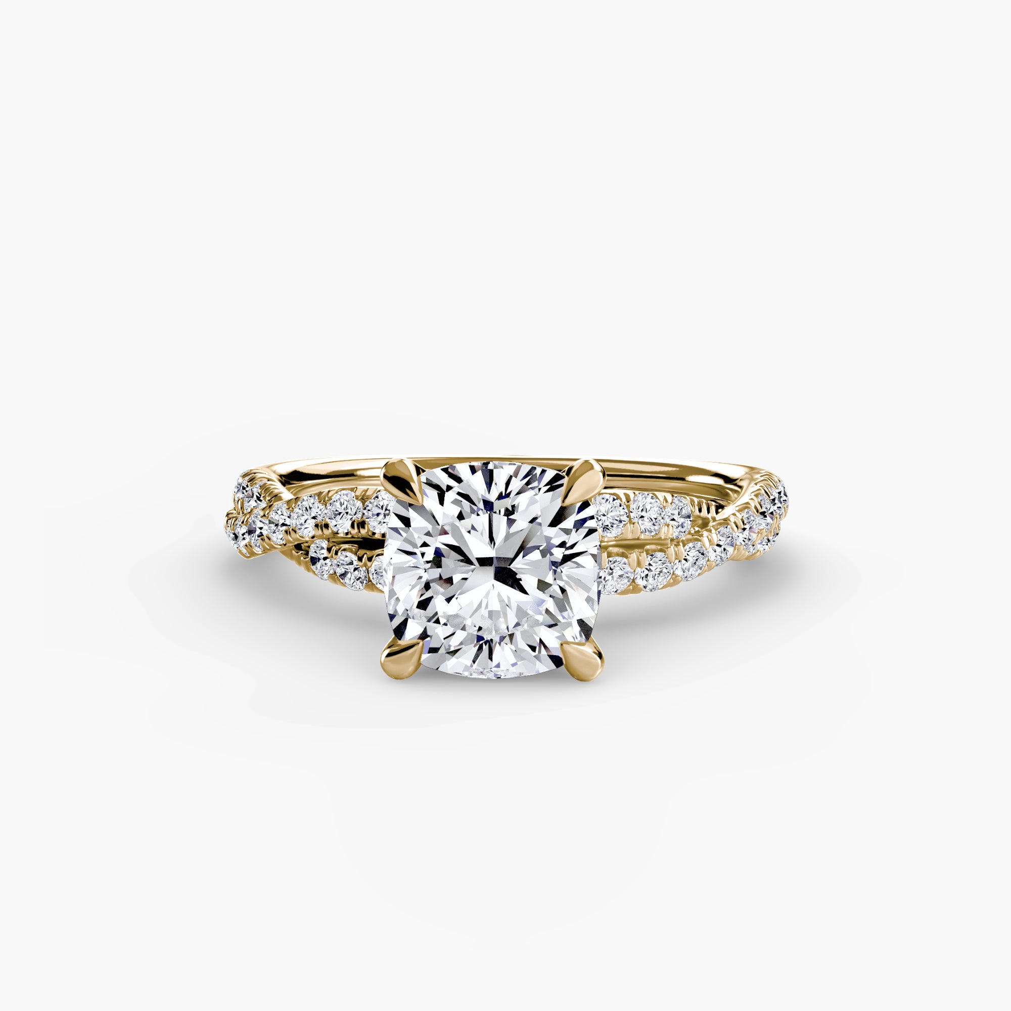 Cushion cut diamond ring in yellow gold - AtelierRings by SKH