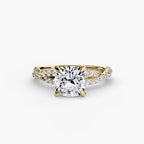 Cushion cut diamond ring in yellow gold - AtelierRings by SKH