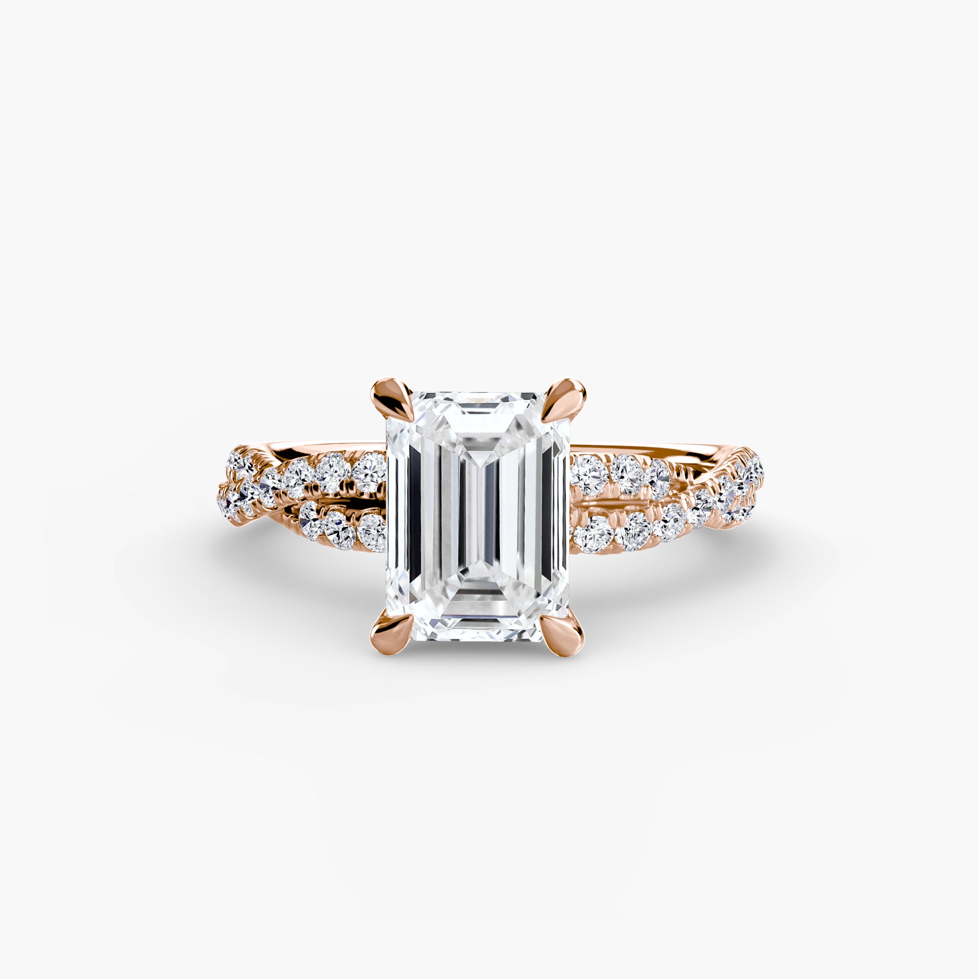 Emerald cut diamond ring in rose gold - AtelierRings by SKH