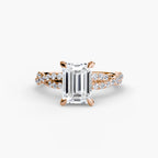 Emerald cut diamond ring in rose gold - AtelierRings by SKH