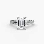 Emerald cut diamond ring in white gold or platinum - AtelierRings by SKH