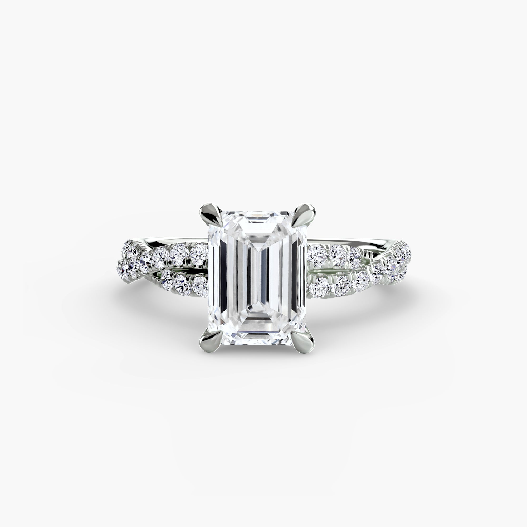 Emerald cut diamond ring in white gold or platinum - AtelierRings by SKH