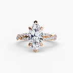 Marquise cut diamond ring in rose gold - AtelierRings by SKH