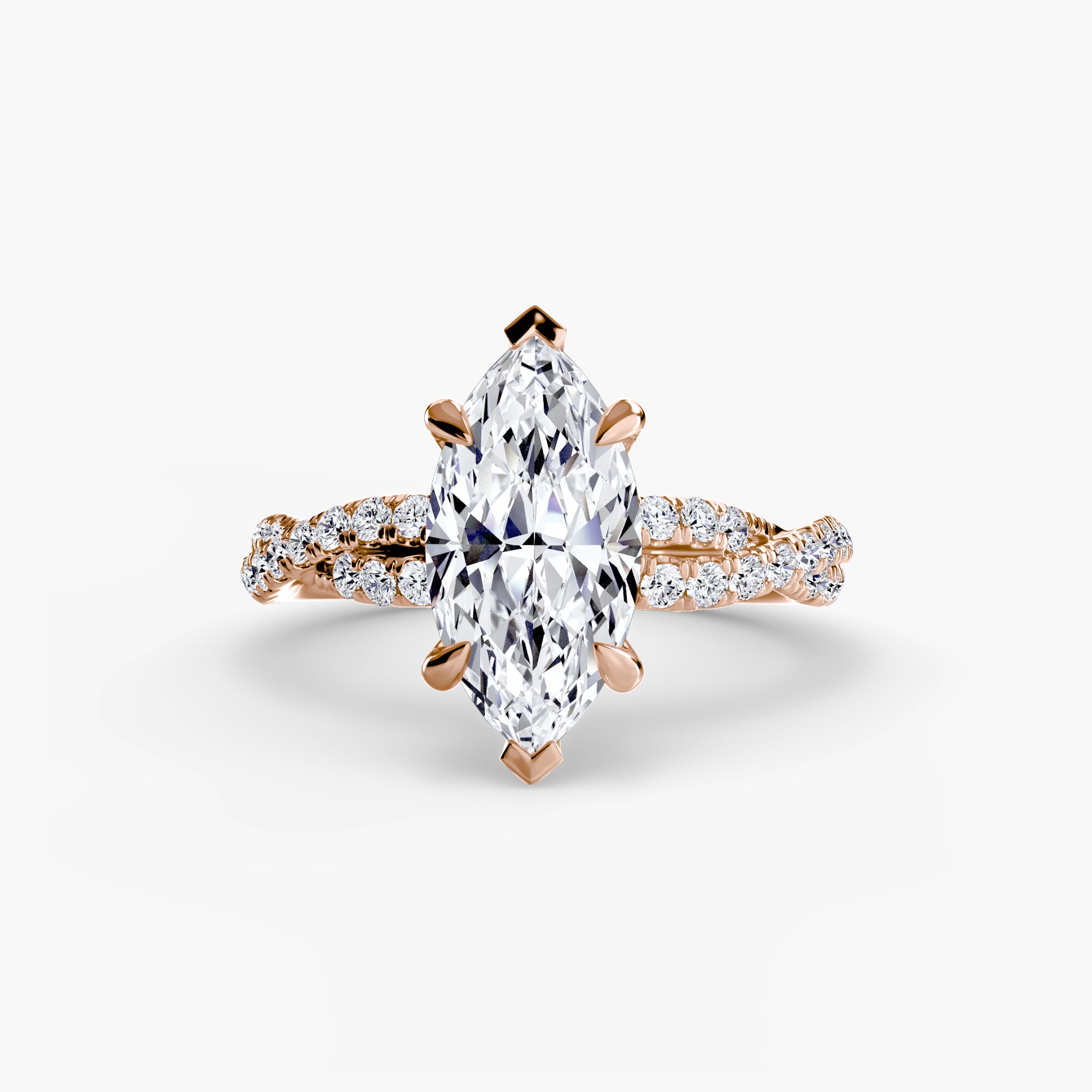 Marquise cut diamond ring in rose gold - AtelierRings by SKH