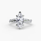 Marquise cut diamond ring in white gold or platinum - AtelierRings by SKH