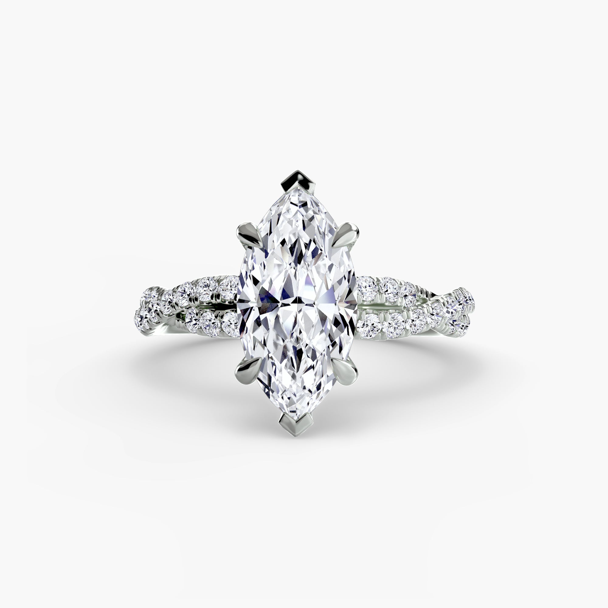 Marquise cut diamond ring in white gold or platinum - AtelierRings by SKH