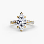 Marquise cut diamond ring in yellow gold - AtelierRings by SKH