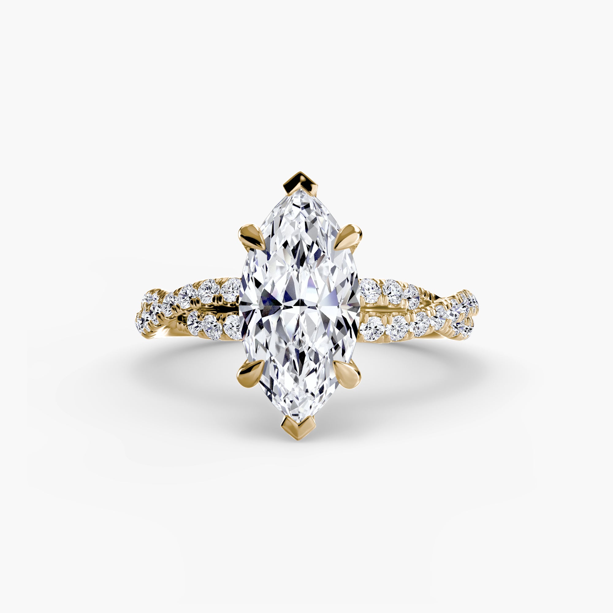 Marquise cut diamond ring in yellow gold - AtelierRings by SKH