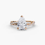 Pear cut diamond ring in rose gold - AtelierRings by SKH
