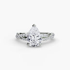 Pear cut diamond ring in white gold or platinum - AtelierRings by SKH