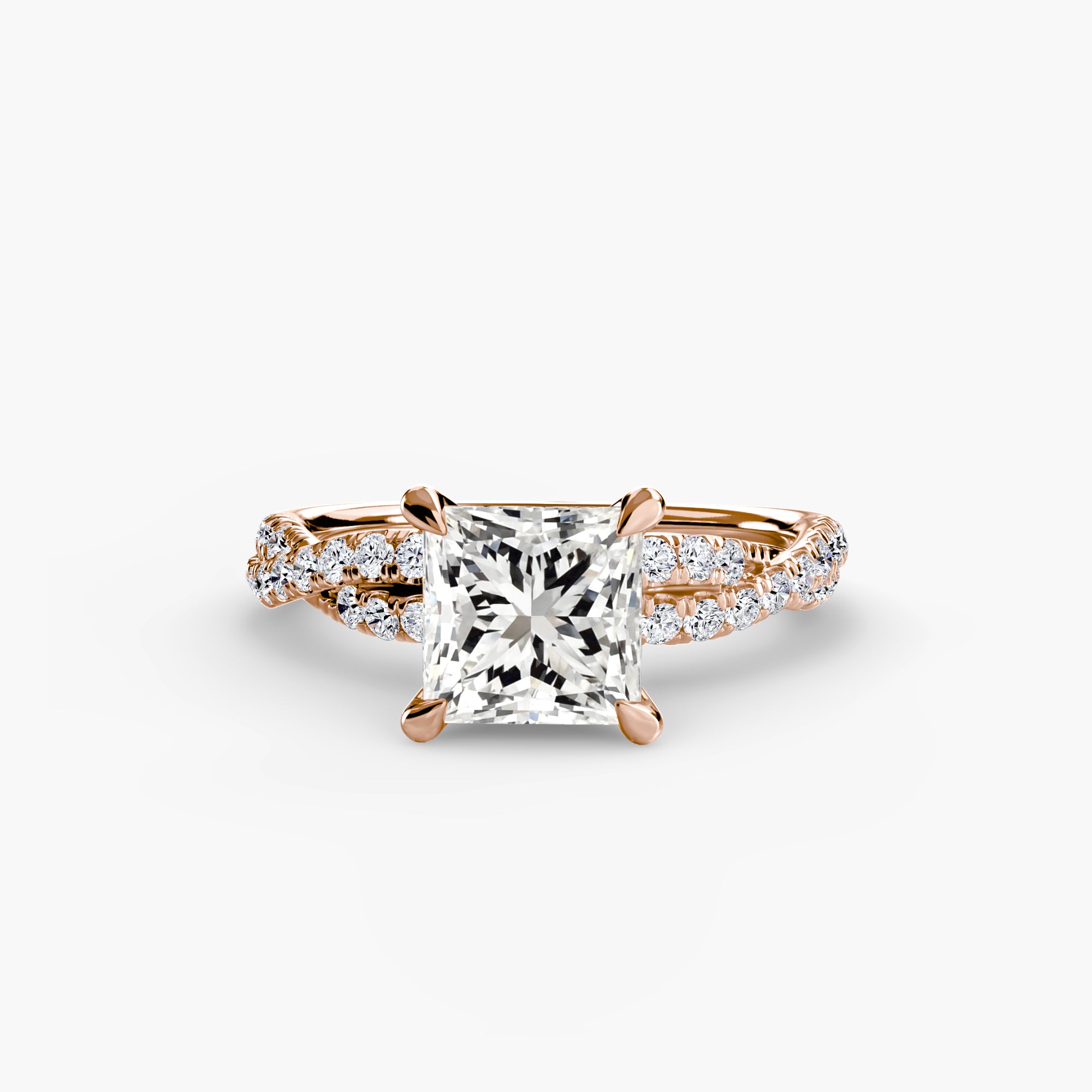 Princess cut diamond ring in rose gold - AtelierRings by SKH