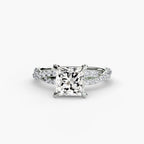 Princess cut diamond ring in white gold or platinum - AtelierRings by SKH