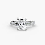 Radiant cut diamond ring in white gold or platinum - AtelierRings by SKH