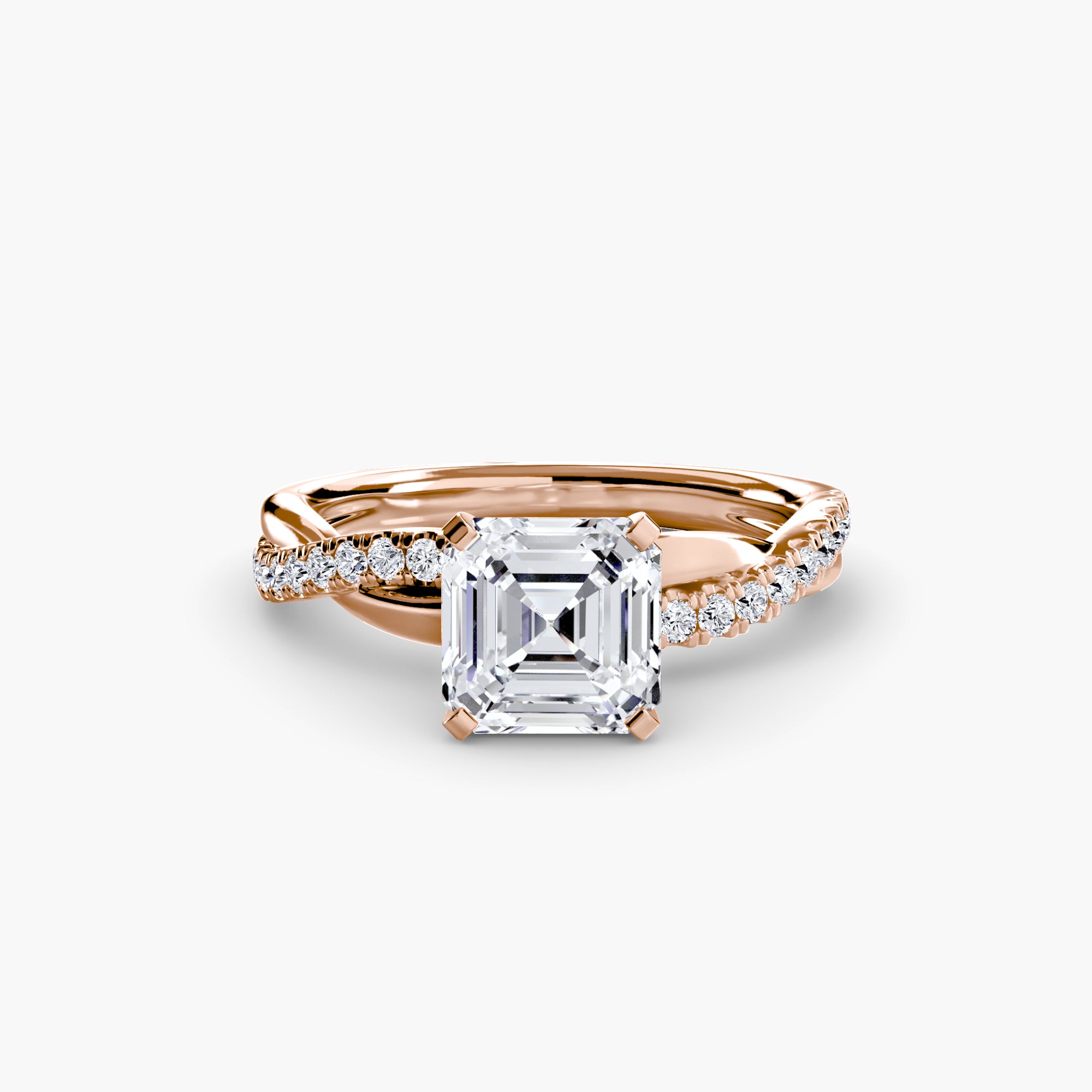 Asscher cut diamond ring in rose gold - AtelierRings by SKH