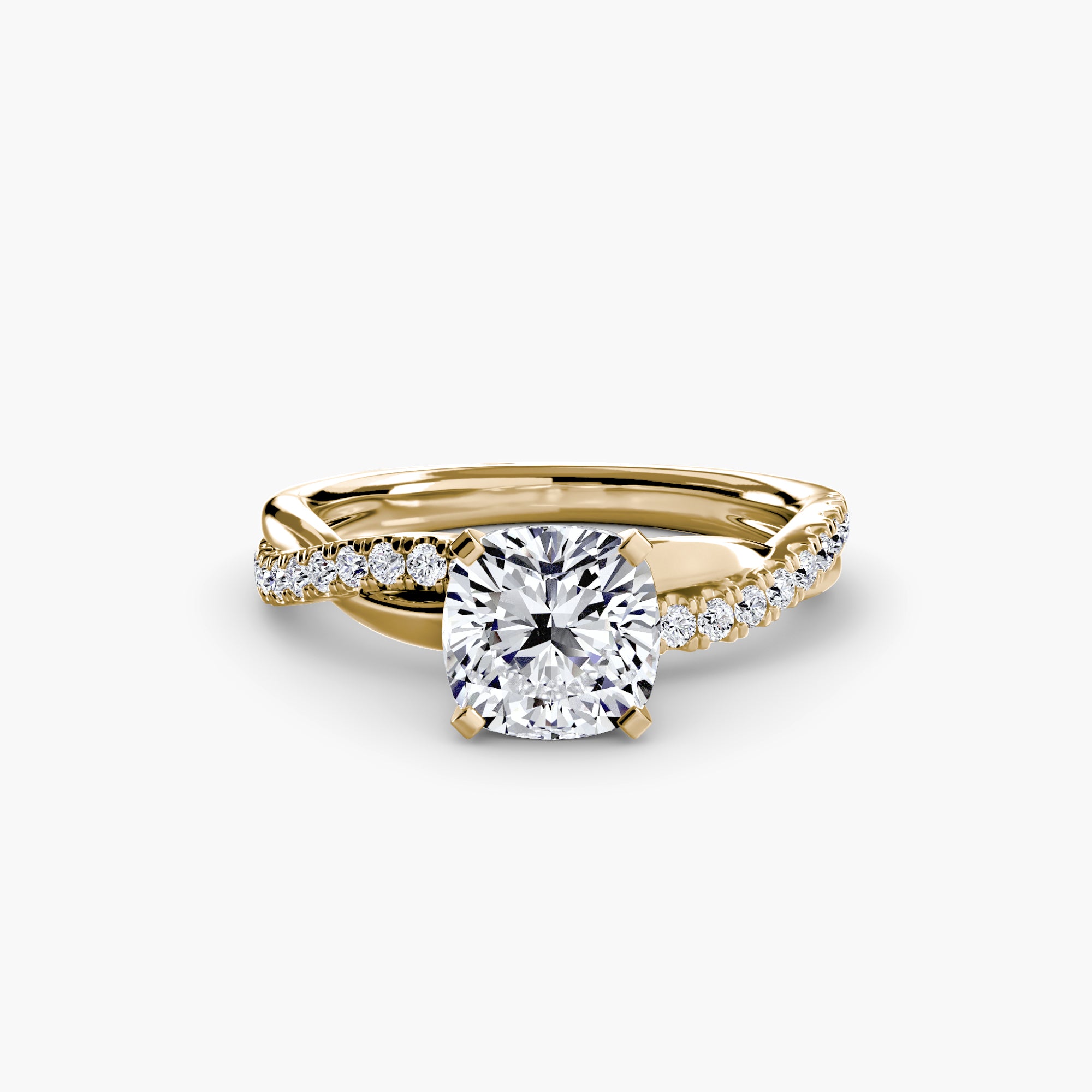Cushion cut diamond ring in yellow gold - AtelierRings by SKH
