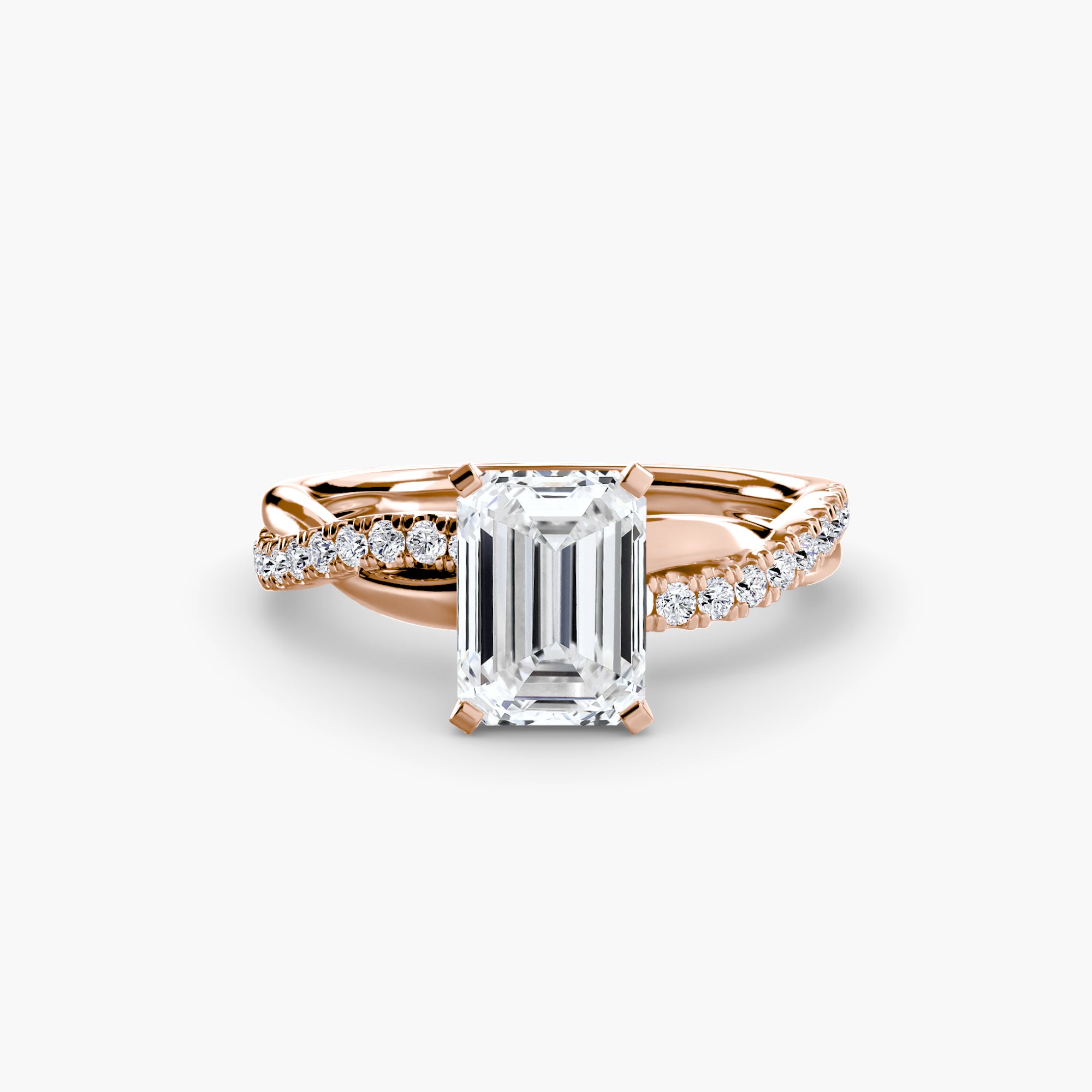 Emerald cut diamond ring in rose gold - AtelierRings by SKH