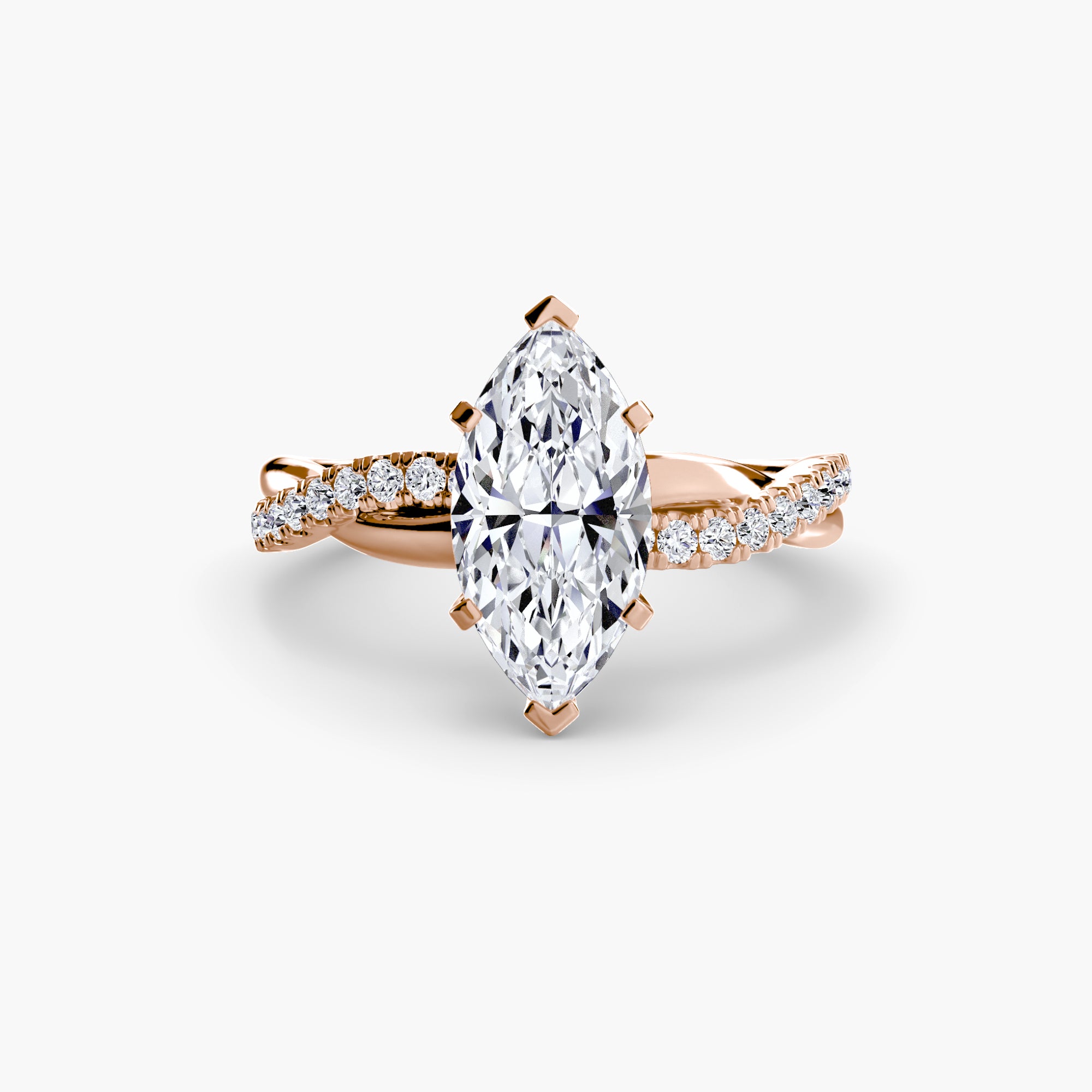 Marquise cut diamond ring in rose gold - AtelierRings by SKH