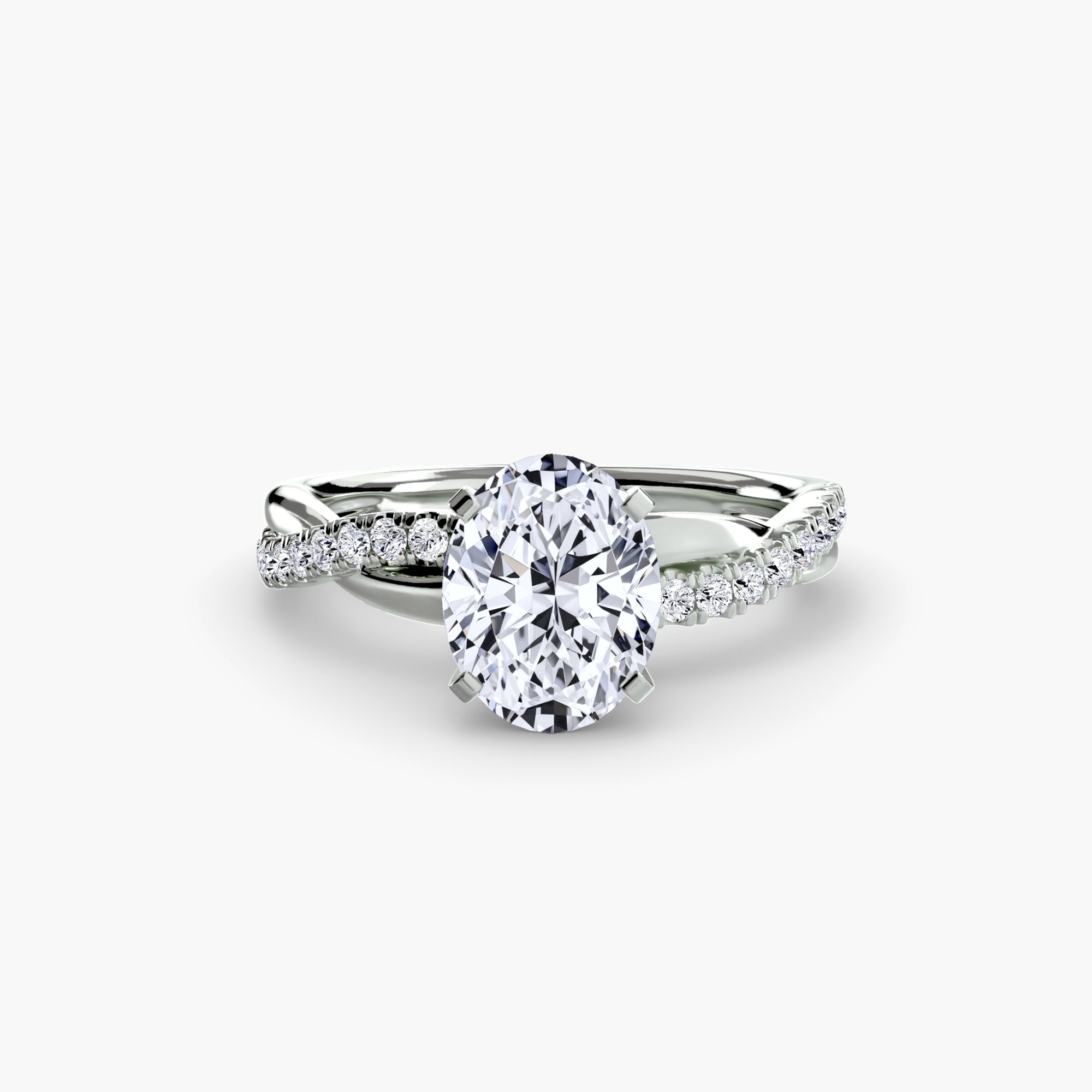 Oval cut diamond ring in white gold or platinum - AtelierRings by SKH