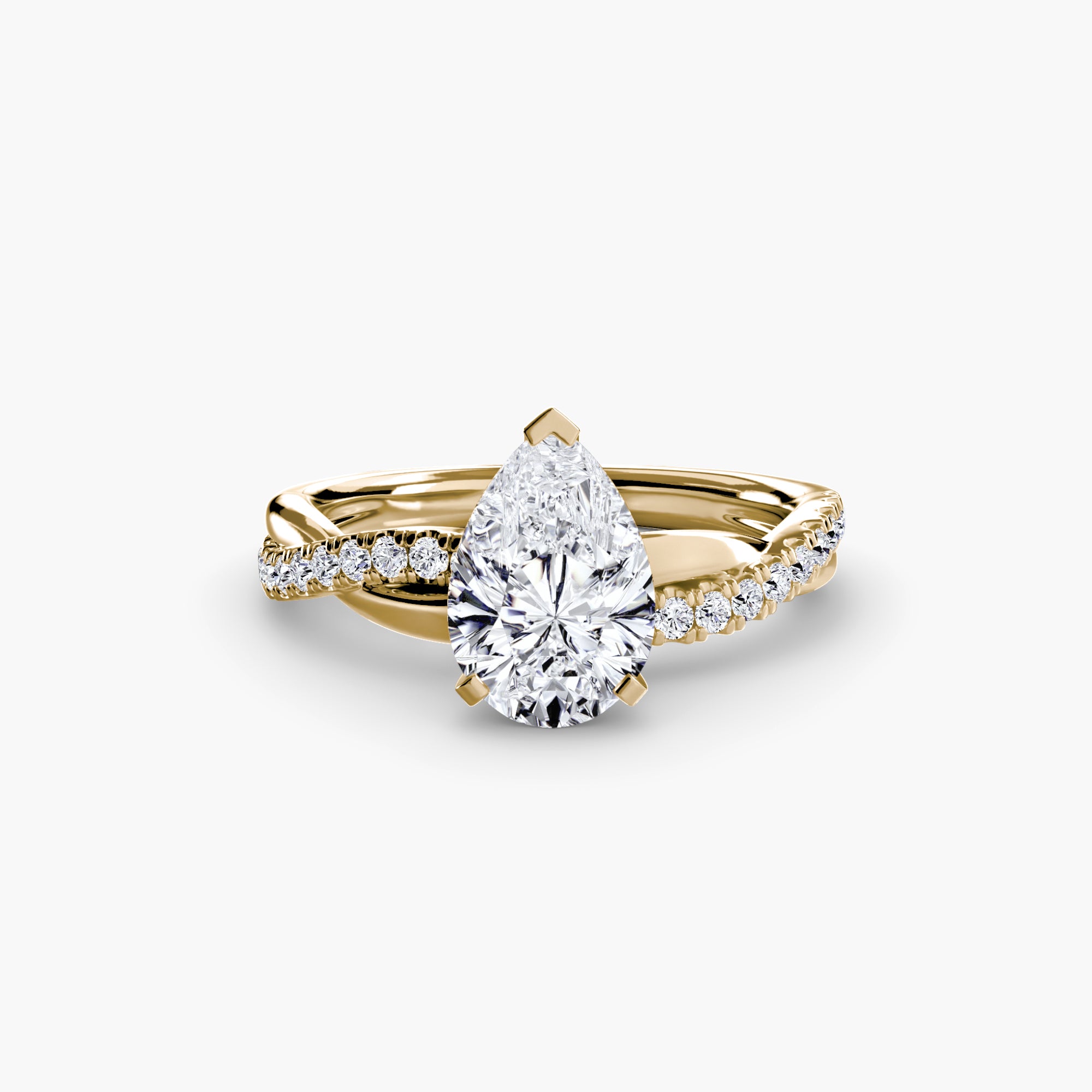 Pear cut diamond ring in yellow gold - AtelierRings by SKH