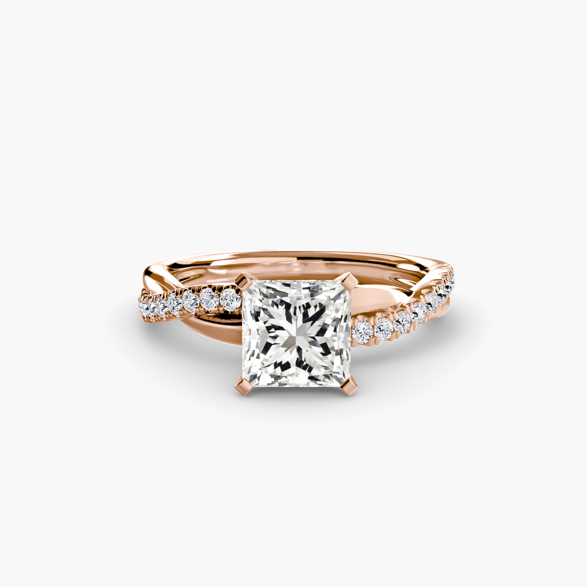 Princess cut diamond ring in rose gold - AtelierRings by SKH