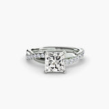 Princess cut diamond ring in white gold or platinum - AtelierRings by SKH