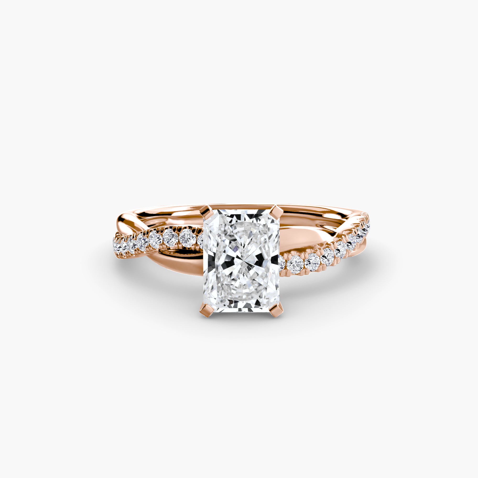 Radiant cut diamond ring in rose gold - AtelierRings by SKH