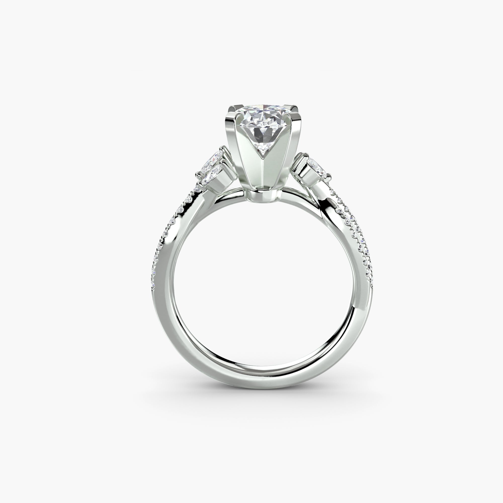 Diamond ring in white gold or platinum - AtelierRings by SKH