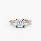 Asscher cut diamond ring in rose gold - AtelierRings by SKH