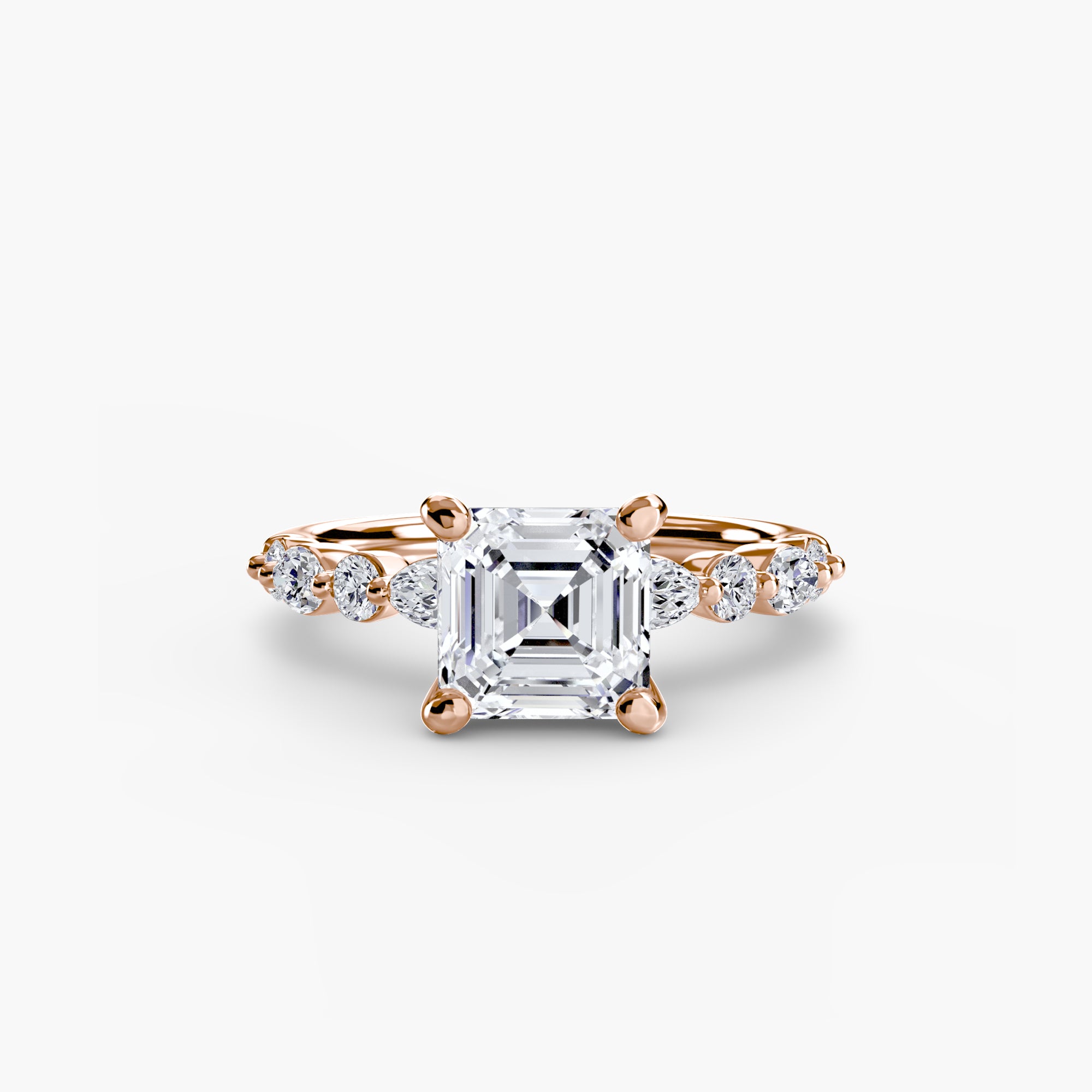 Asscher cut diamond ring in rose gold - AtelierRings by SKH