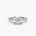 Asscher cut diamond ring in white gold or platinum - AtelierRings by SKH