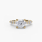 Asscher cut diamond ring in yellow gold - AtelierRings by SKH