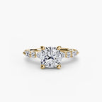 Cushion cut diamond ring in yellow gold - AtelierRings by SKH