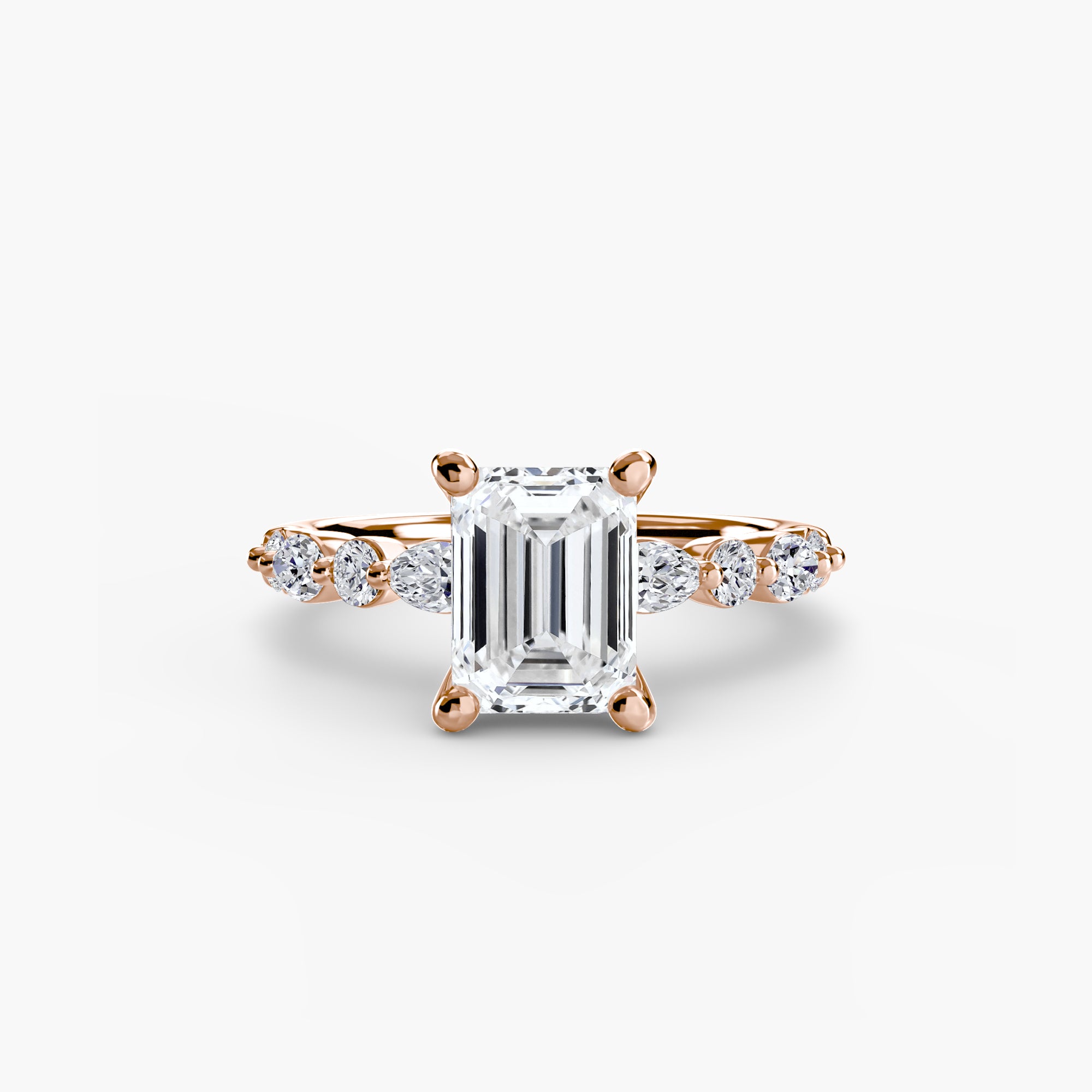 Emerald cut diamond ring in rose gold - AtelierRings by SKH