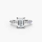 Emerald cut diamond ring in white gold or platinum - AtelierRings by SKH