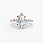 Marquise cut diamond ring in rose gold - AtelierRings by SKH
