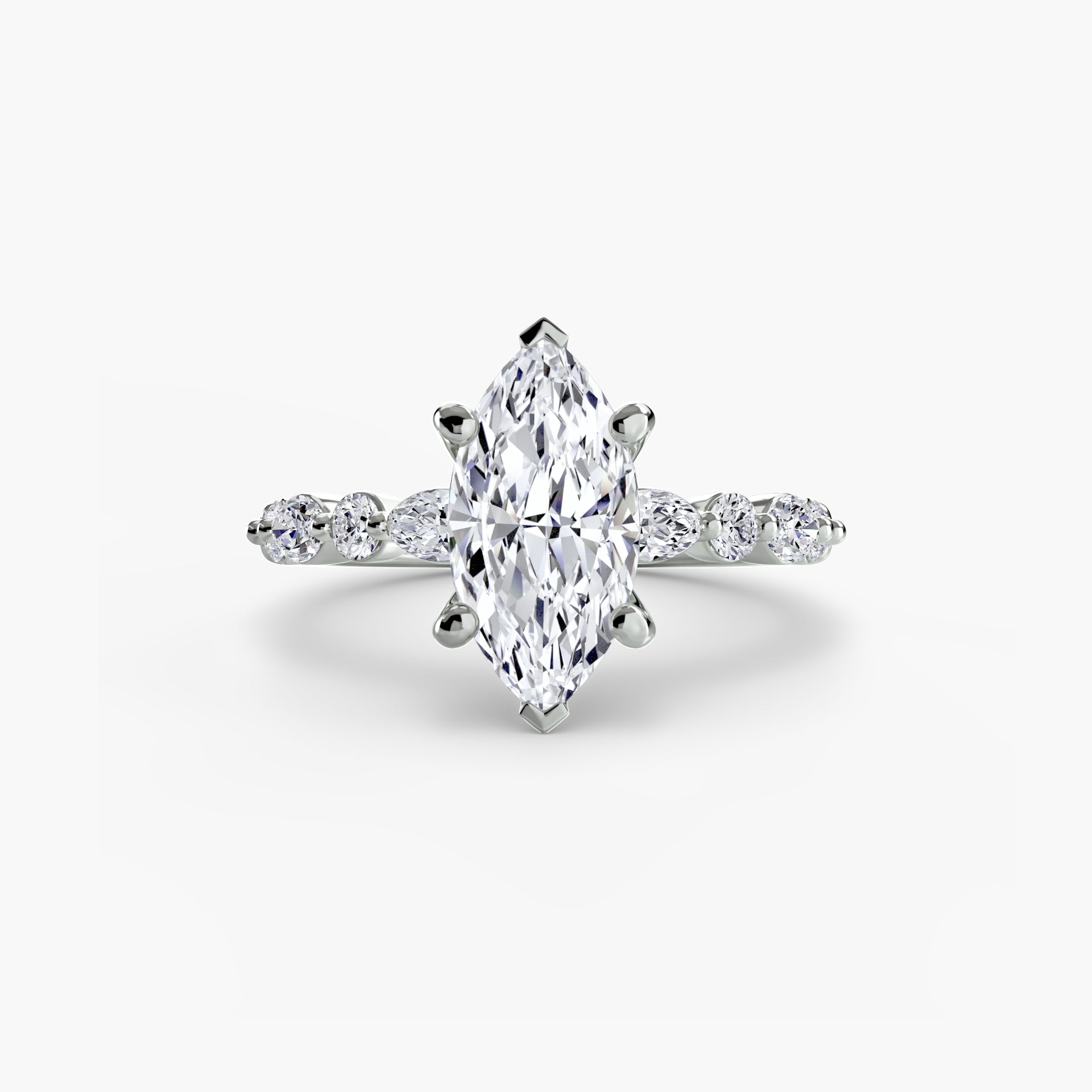 Marquise cut diamond ring in white gold or platinum - AtelierRings by SKH