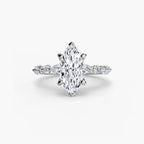 Marquise cut diamond ring in white gold or platinum - AtelierRings by SKH