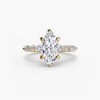 Marquise cut diamond ring in yellow gold - AtelierRings by SKH