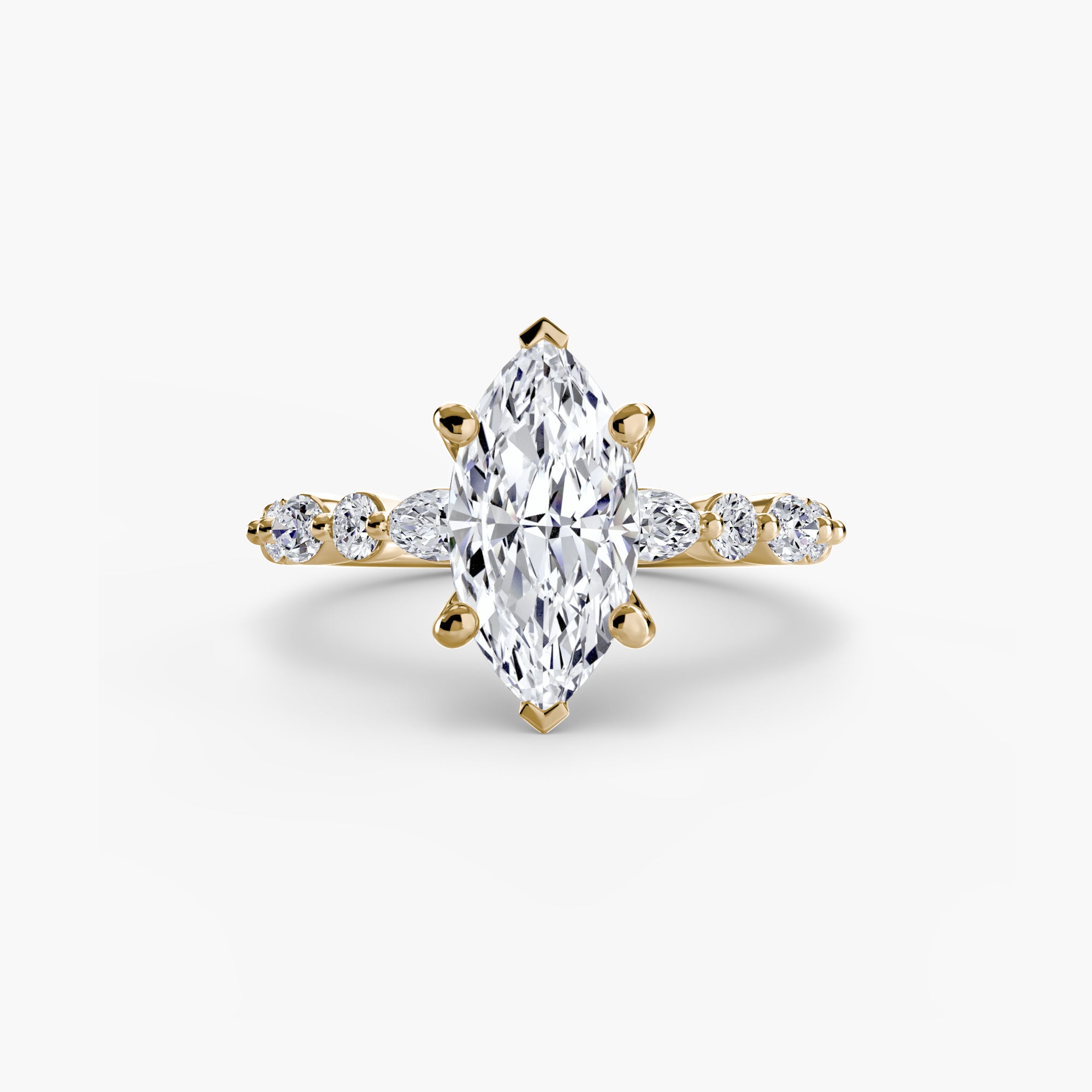 Marquise cut diamond ring in yellow gold - AtelierRings by SKH