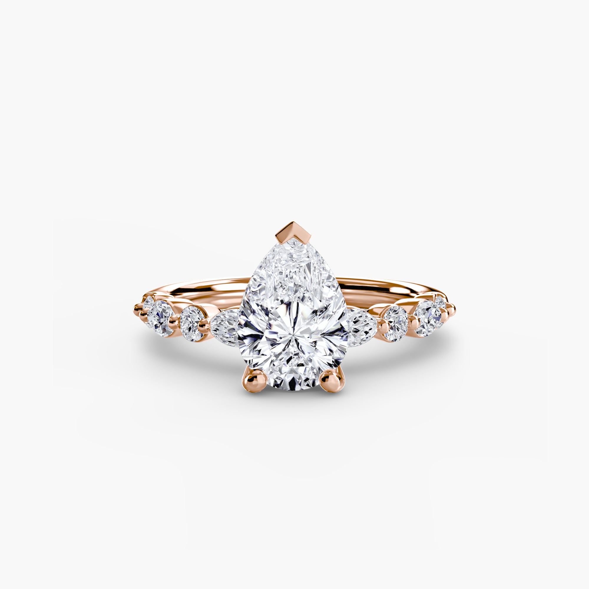 Pear cut diamond ring in rose gold - AtelierRings by SKH