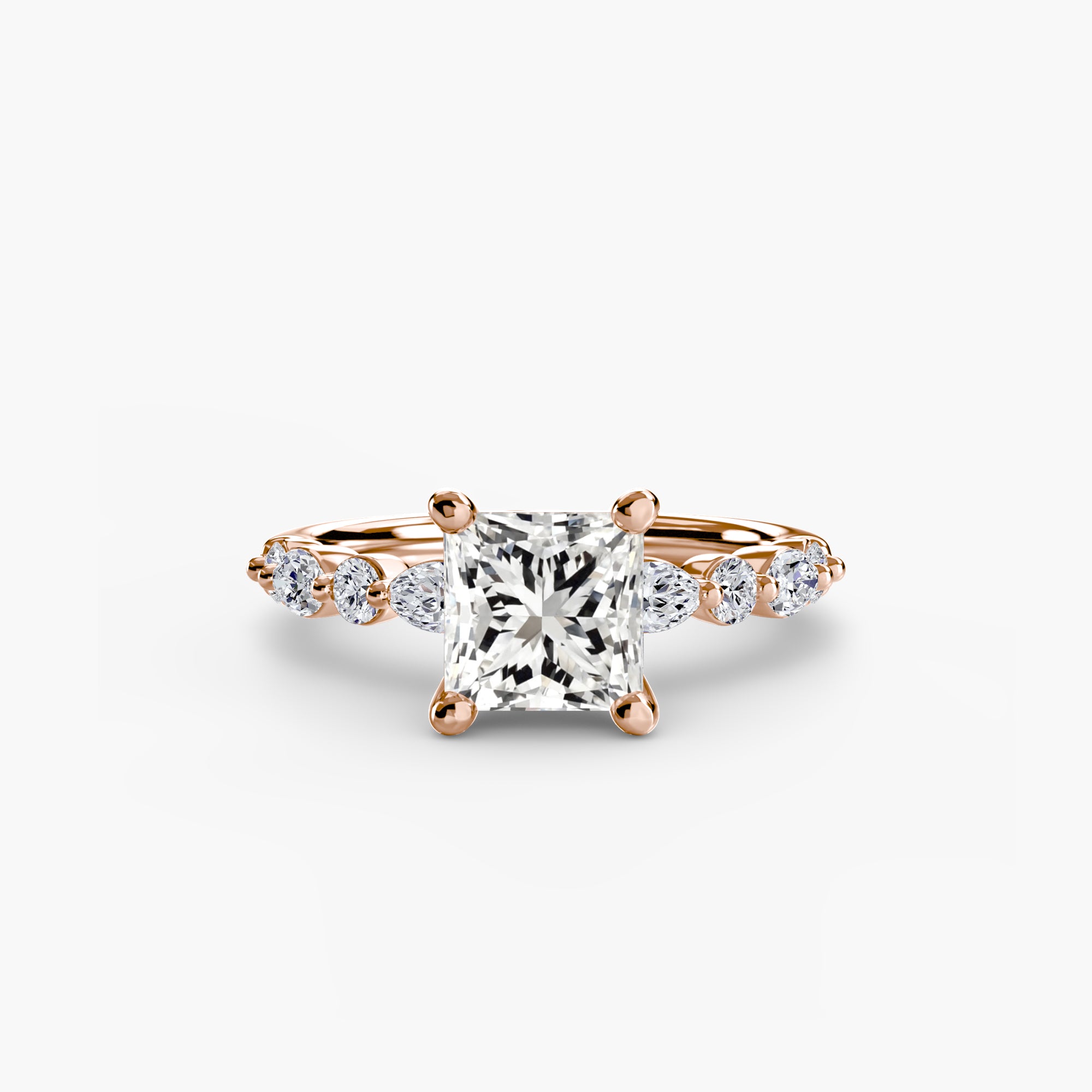 Princess cut diamond ring in rose gold - AtelierRings by SKH
