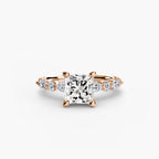 Princess cut diamond ring in rose gold - AtelierRings by SKH